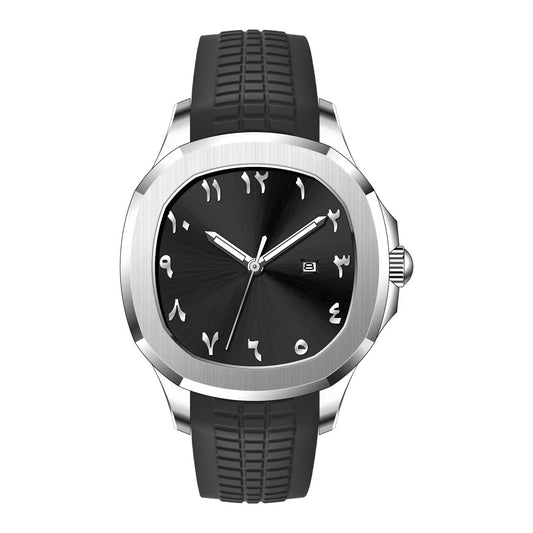 MIQAT Chrono Héritage — Montre Homme Luxe Sport Acier Cadran Noir