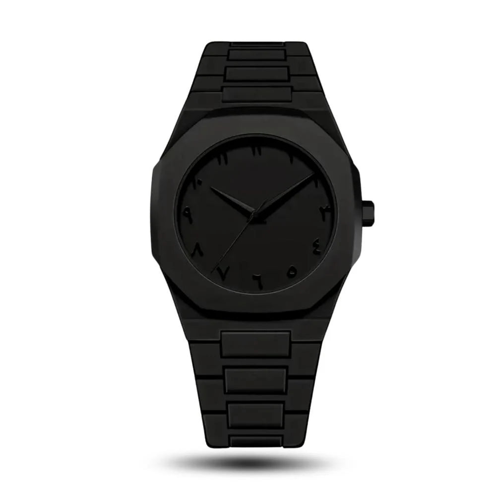 MIQAT Nuit Noire — Montre Homme Luxe Polycarbonate Cadran Noir