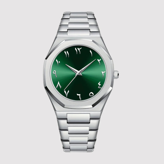 MIQAT Émeraude Royale — Montre Homme Luxe Acier Cadran Vert