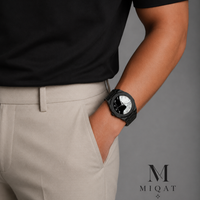 MIQAT Ombre & Lumière — Montre Homme Luxe Polycarbonate Cadran Noir & Blanc