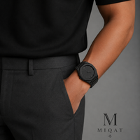 MIQAT Nuit Noire — Montre Homme Luxe Polycarbonate Cadran Noir