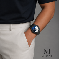 MIQAT Onyx & Lapis — Montre Homme Luxe Polycarbonate Cadran Bi-matière