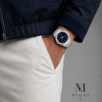 MIQAT Saphir Impérial - Montre Homme Luxe Acier Cadran Bleu