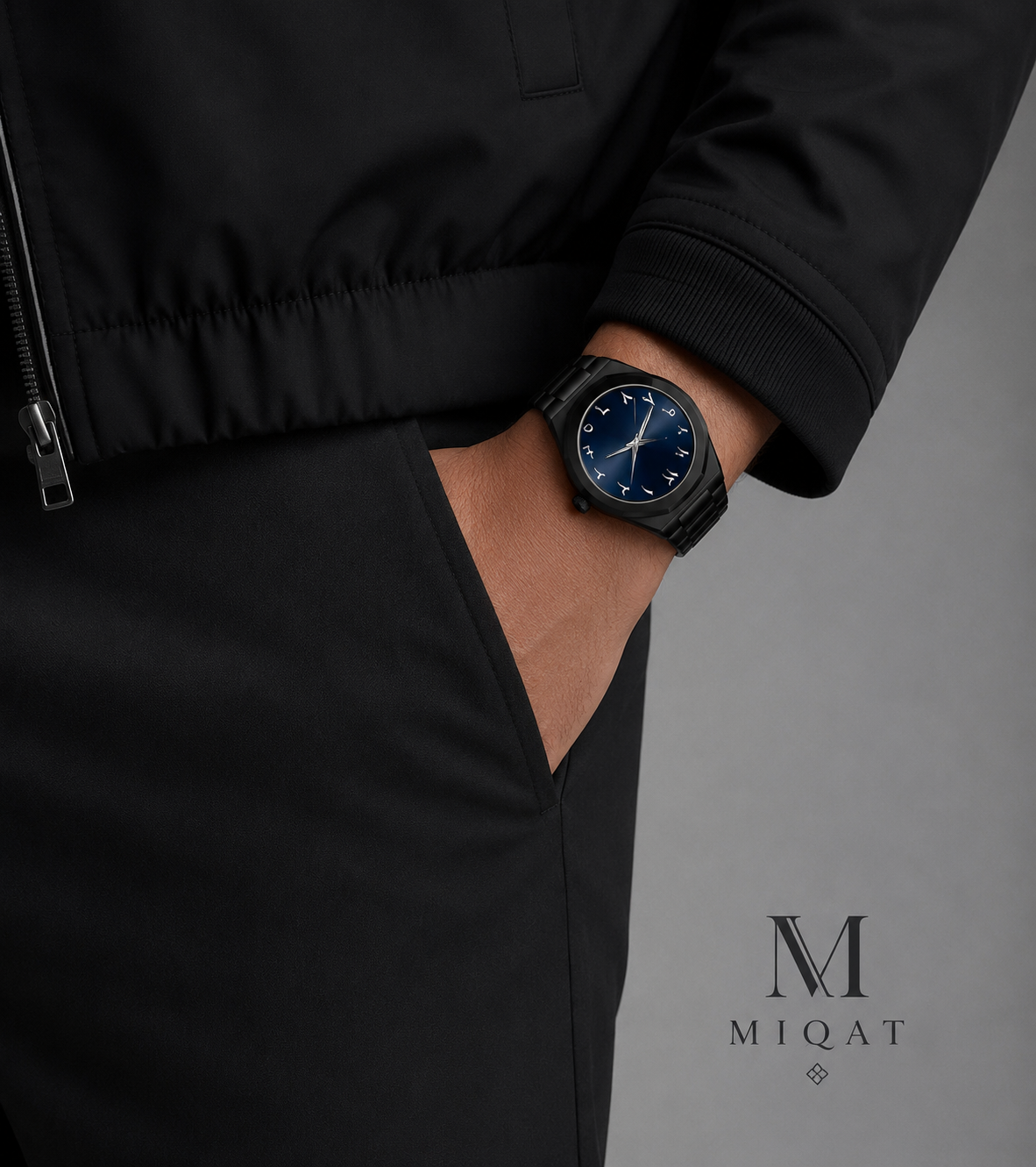 MIQAT Minuit Saphir – Montre Homme Luxe Acier Cadran Bleu