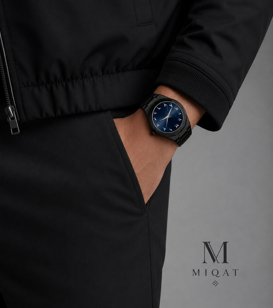 MIQAT Minuit Saphir – Montre Homme Luxe Acier Cadran Bleu