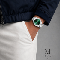 MIQAT Émeraude Royale — Montre Homme Luxe Acier Cadran Vert