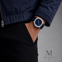 MIQAT Bleu Azur — Montre Homme Luxe Sport Acier Cadran Bleu
