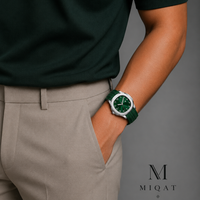 MIQAT Sultan Émeraude — Montre Homme Luxe Sport Acier Cadran Vert