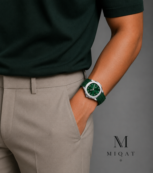 MIQAT Sultan Émeraude — Montre Homme Luxe Sport Acier Cadran Vert