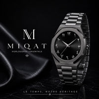 MIQAT Onyx Impérial – Montre Homme Luxe Acier Noir Cadran Noir