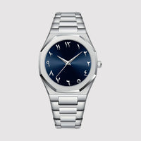 MIQAT Saphir Impérial - Montre Homme Luxe Acier Cadran Bleu