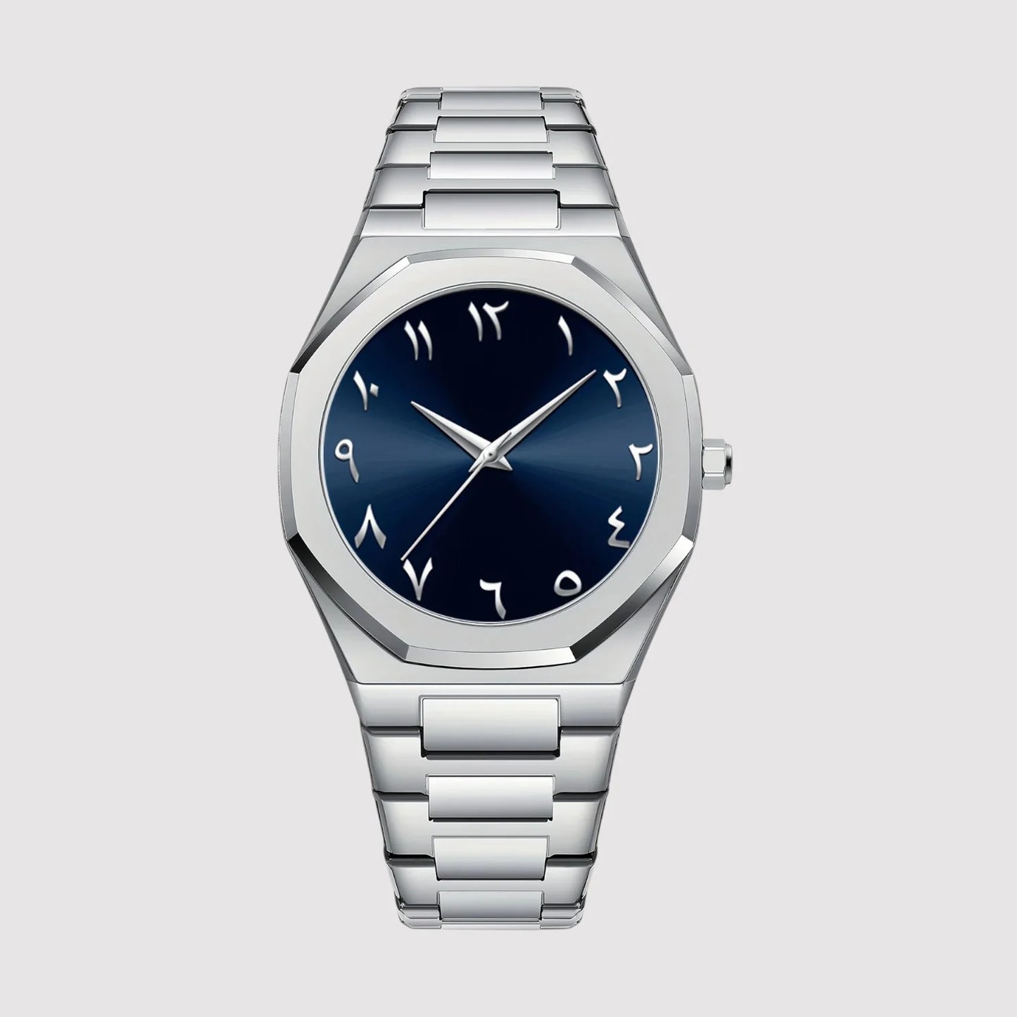 MIQAT Saphir Impérial - Montre Homme Luxe Acier Cadran Bleu