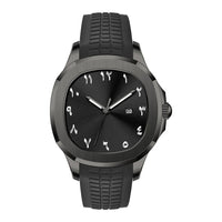 MIQAT Éclipse Totale — Montre Homme Luxe Sport Acier Noir Cadran Noir