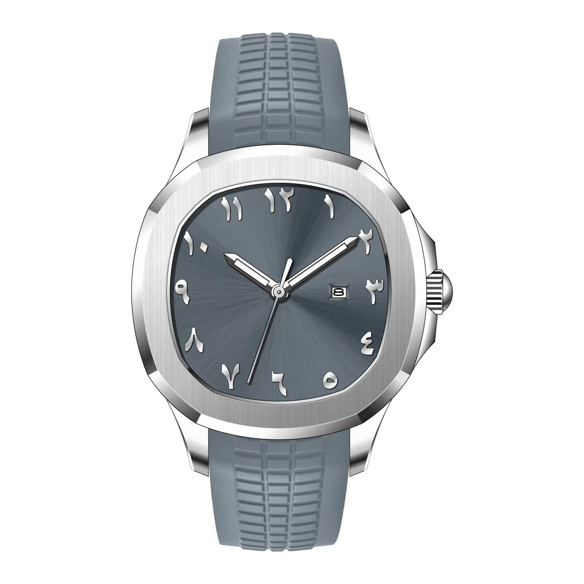 MIQAT Astre d'Orient — Montre Homme Luxe Sport Acier Cadran Gris