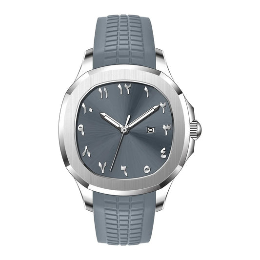 MIQAT Astre d'Orient — Montre Homme Luxe Sport Acier Cadran Gris