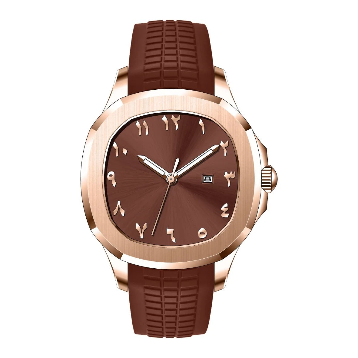 MIQAT Nomade Doré — Montre Homme Luxe Sport Or Rose Cadran Chocolat