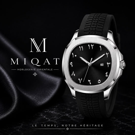 MIQAT Chrono Héritage — Montre Homme Luxe Sport Acier Cadran Noir