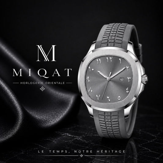 MIQAT Astre d'Orient — Montre Homme Luxe Sport Acier Cadran Gris