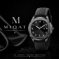 MIQAT Éclipse Totale — Montre Homme Luxe Sport Acier Noir Cadran Noir